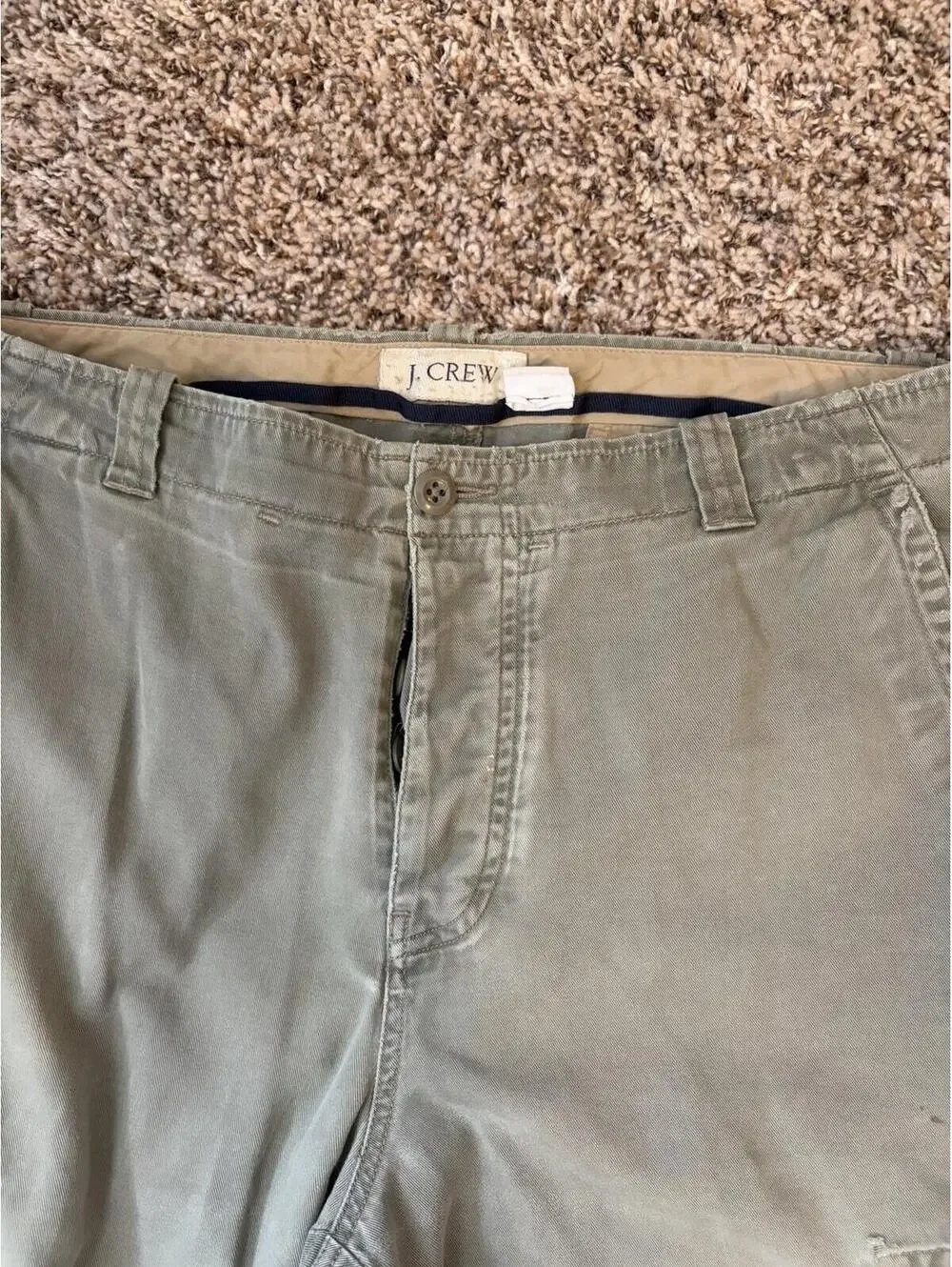 Vintage J Crew Cargo Khaki Pants Men’s Size 36x30 Military Outdoor Olive Green